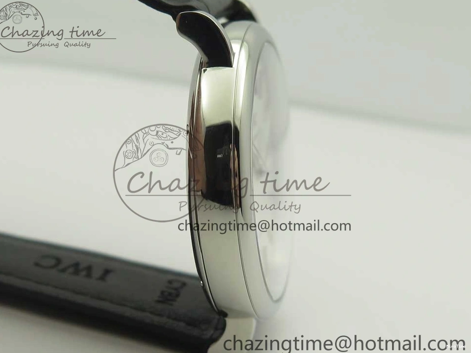 MIROTIME 0105 Supportive Portofino Automatic SS AF 1:1 Best Edition White Dial on Black Croco Leather Strap A 7184